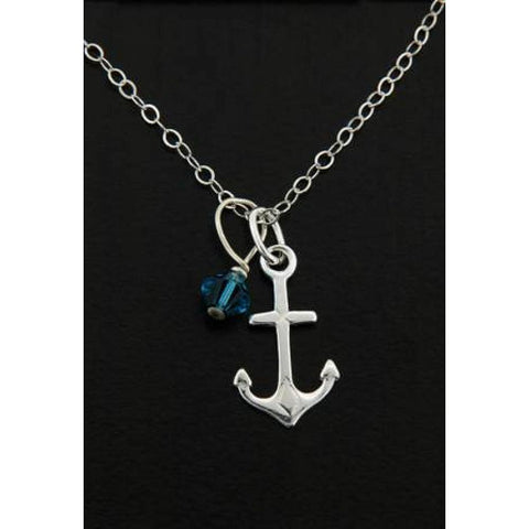 Anchor Necklace W/Opal