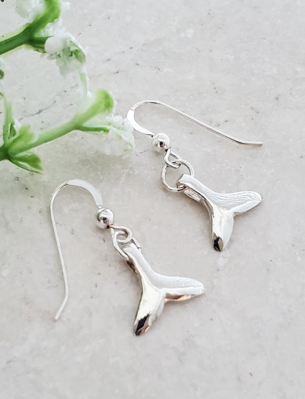 Silver Whale Tail Earring