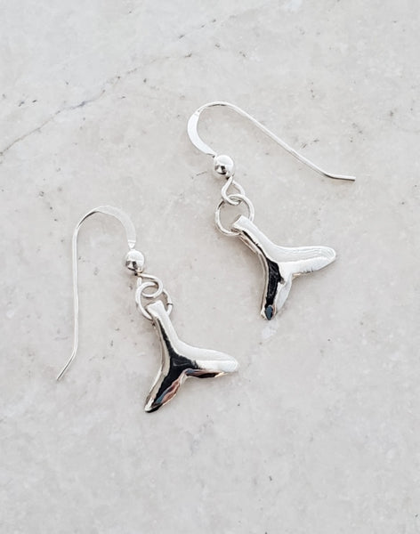 Silver Whale Tail Earring