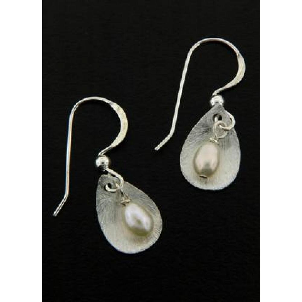 Pearl Petal Drop Earring - White