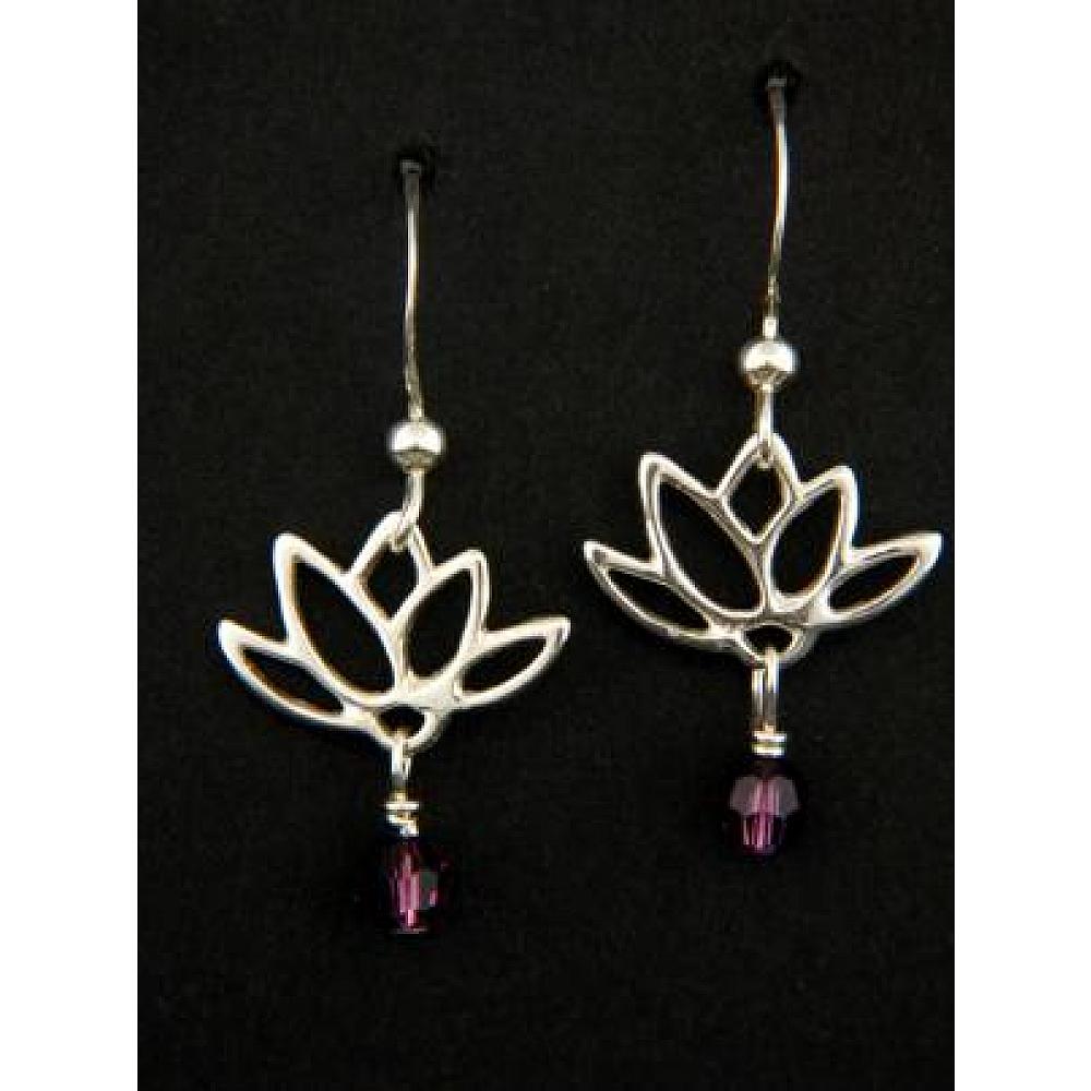 Lotus Blossom Earring - Amethyst