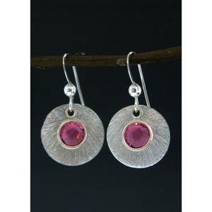 Brushed Crystal Reflections Earrings-Rose