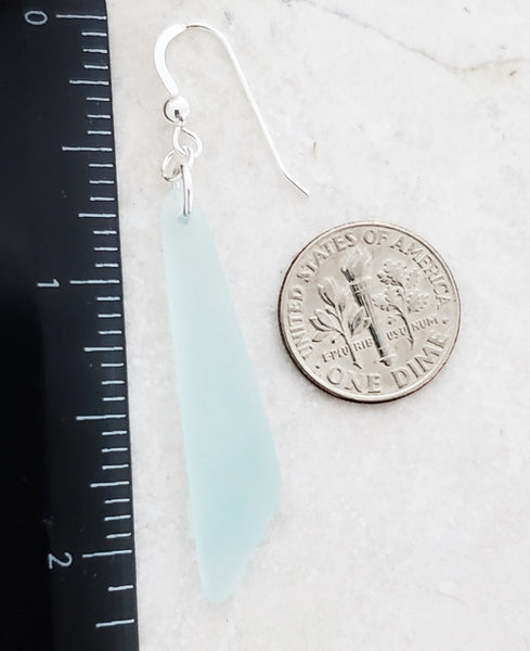 Cultured Sea Glass Paddle Earring -Seafoam