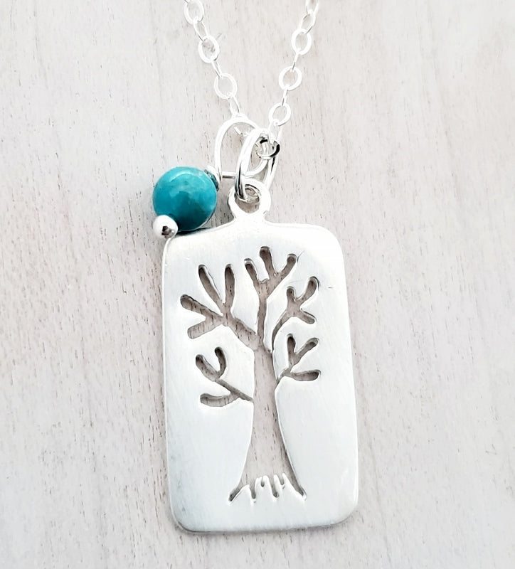 Tree of Life Necklace w/Turquoise