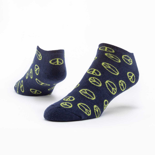 Peace Footie Socks - Navy