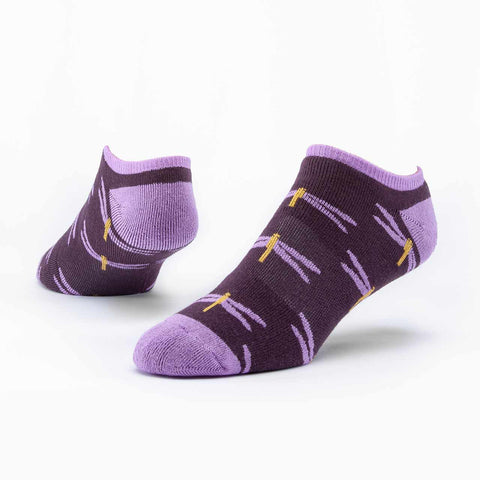 Dragonfly Footie Socks - Purple