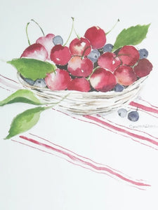 Basket of Cherries Greeting Card