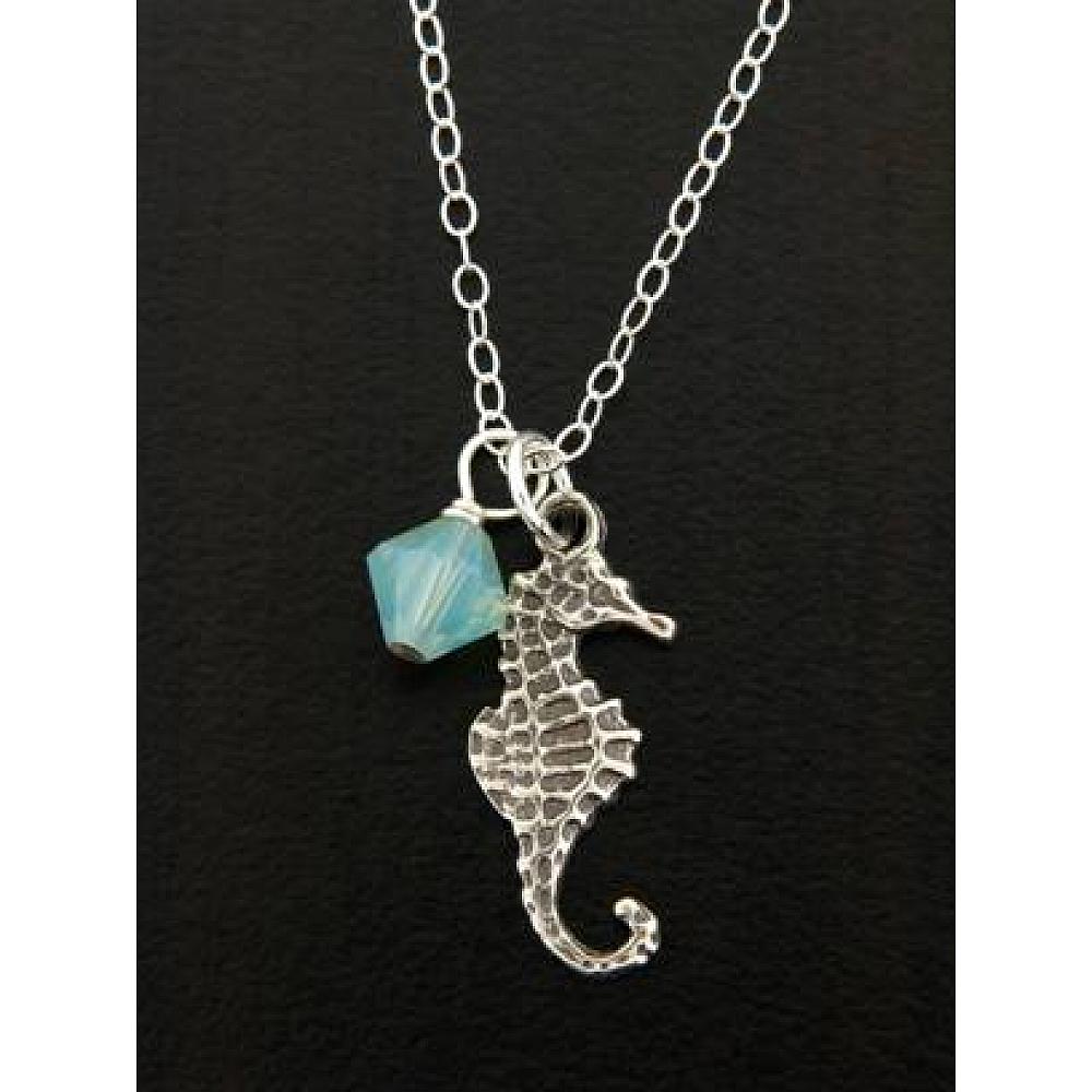 Seahorse Necklace w/ Pacific Opal