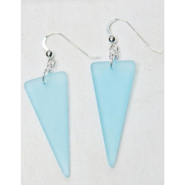 Cultured Sea Glass Shield Earring -Turquoise