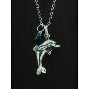 Dolphin Necklace W/ Crystal