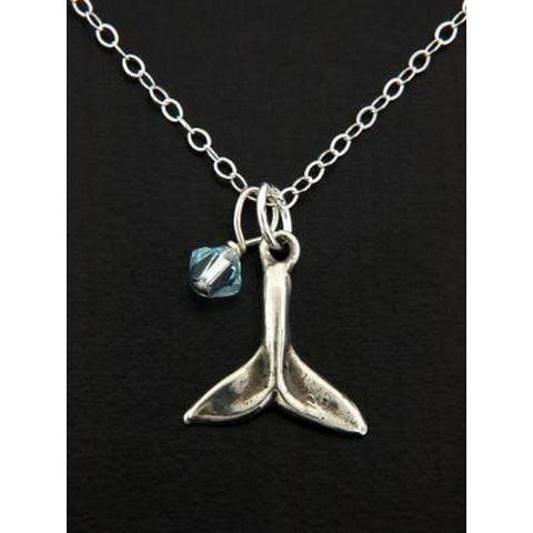 Whale Tail Necklace W/Opal