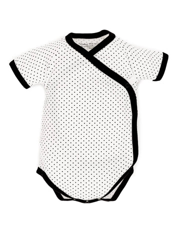 Short Sleeve Side Snap Bodysuit - Polka Dot - Organic Boutique