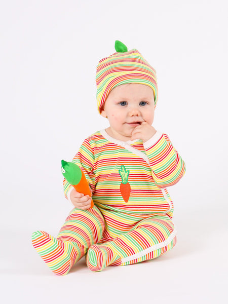 Apple Veggie Stripe Baby Beanie - Organic Boutique