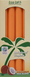Coconut Wax Taper Candle (4) Burnt Orange - Organic Boutique