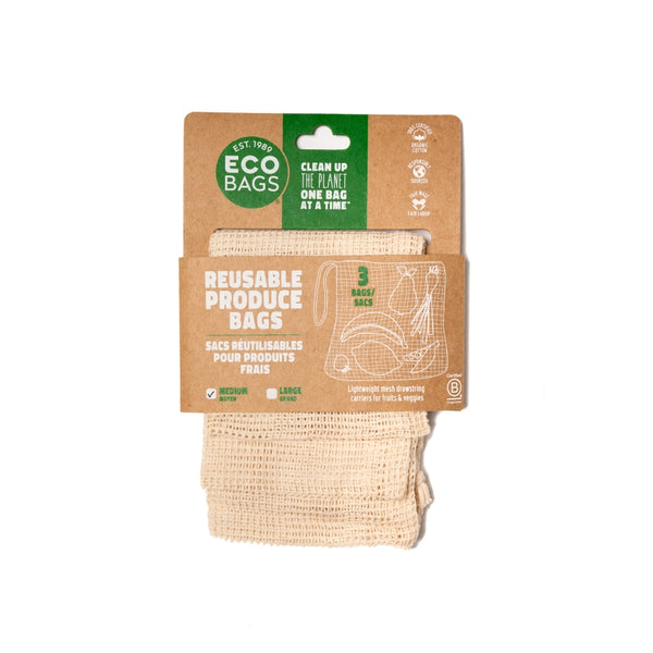 Organic Mesh Drawstring Produce Bags (Set of 3) - Organic Boutique
