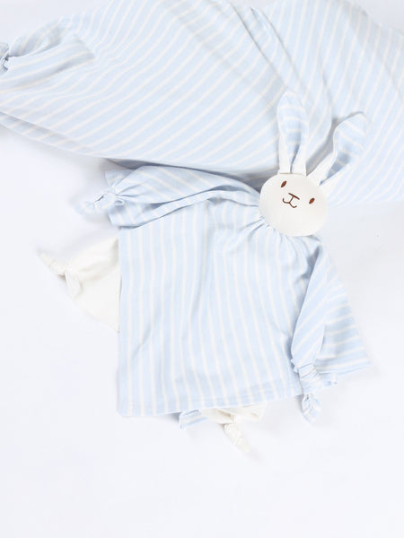 Bunny Blanket Lovey Friend - Blue Stripe - Organic Boutique