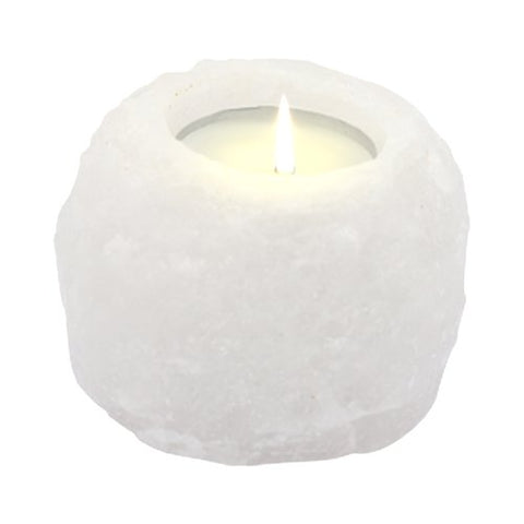 White Salt Crystal Tea Light Holder - Organic Boutique