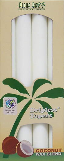 Coconut Wax Taper Candles-White